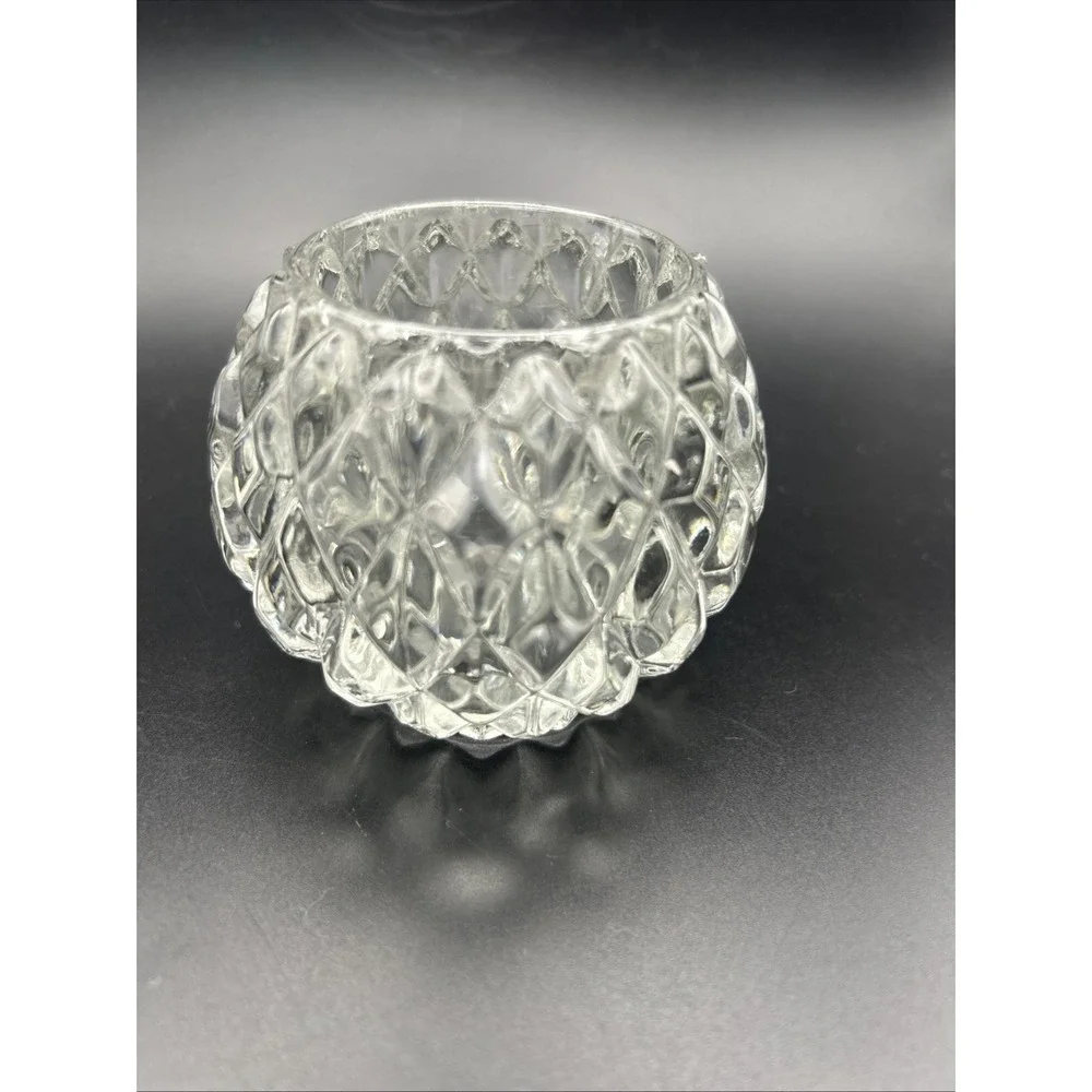 Vintage Round Glass Candle Holder Votive Tea Light
